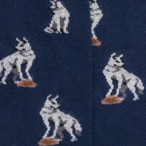 Enfant Doré Doré Chaussettes^Chaussettes pour enfants en coton à motifs de loups - Bleu Voilier