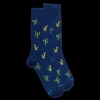 Homme Doré Doré Chaussettes^Chaussettes pour hommes en fil d'Ecosse à motifs de cactus - Bleu Voilier