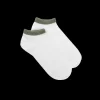 Femme Doré Doré Socquettes^Chaussons en coton uni pour femmes avec poignet en éponge contrastée - Blanc & Cameleon