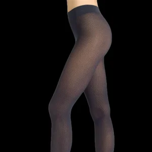 Femme Doré Doré Collants^Collant DD fantaisie - Bleu marine 60 deniers à micro pois