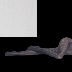 Femme Doré Doré Collants^Collants femme ajourés en coton à motifs rayures verticales - Blanc Givre