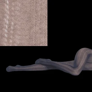 Femme Doré Doré Collants^Collants femme ajourés en coton à motifs rayures verticales - Beige Sahara