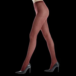 Femme Doré Doré Collants^Collants transparents à motifs baroques pour femmes -