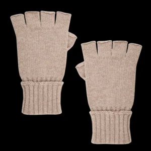 Doré Doré Gants^Gants sans doigt (mitaine) en laine et cachemire - Beige chrysalide