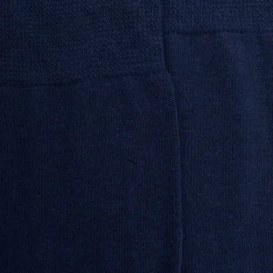 Femme Doré Doré Chaussettes Hautes^Maxi-chaussettes femme en coton doux - marine