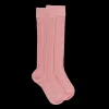 Enfant Doré Doré Chaussettes Hautes^Mi-bas enfant ajourés en coton - Rose Praline