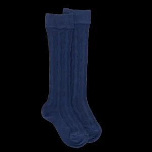 Enfant Doré Doré Chaussettes Hautes^Mi-bas enfant ajourés en coton - Bleu Voilier