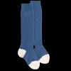 Enfant Doré Doré Chaussettes Hautes^Mi-bas enfant en laine polaire - Bleu saphir & écru
