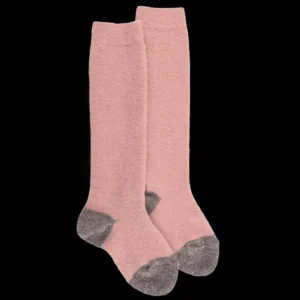 Enfant Doré Doré Chaussettes Hautes^Mi-bas enfant en laine polaire - Rose Praline