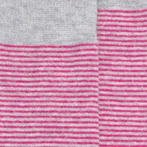 Enfant Doré Doré Chaussettes Hautes^Mi-bas enfant en viscose et angora - Gris et à rayures