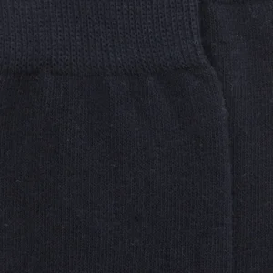 Enfant Doré Doré Chaussettes Hautes^Mi-bas enfant uni en coton égyptien - Bleu marine