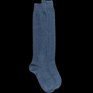 Femme Doré Doré Chaussettes Hautes^Mi-bas femme Douceur en laine et cachemire - Bleu corsaire