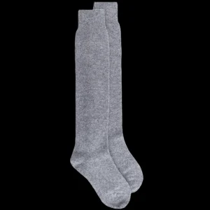 Femme Doré Doré Chaussettes Hautes^Mi-bas femme Douceur en laine et cachemire - Gris oxford