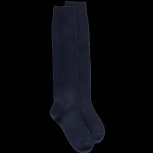 Femme Doré Doré Chaussettes Hautes^Mi-bas femme Douceur en laine et cachemire - Bleu marine