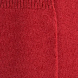 Femme Doré Doré Chaussettes Hautes^Mi-bas femme Douceur en laine et cachemire - Rouge Ponceau