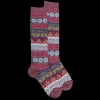 Femme Doré Doré Chaussettes Hautes^Mi-bas femme en laine à motif de Noël -