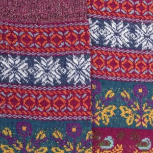 Femme Doré Doré Chaussettes Hautes^Mi-bas femme en laine à motif de Noël -