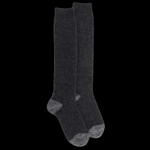 Femme Doré Doré Chaussettes Hautes^Mi-bas femme en laine polaire - Gris anthracite & Gris oxford