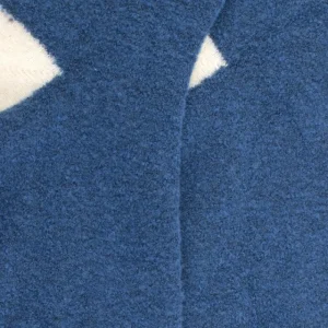 Femme Doré Doré Chaussettes Hautes^Mi-bas femme en laine polaire - Bleu saphir & écru