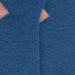 Femme Doré Doré Chaussettes Hautes^Mi-bas femme en laine polaire - Bleu saphir & Rose Praline