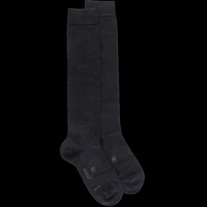 Femme Doré Doré Chaussettes Hautes^Mi-bas femme Sensation en laine et coton - Gris anthracite