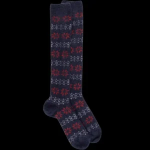 Homme Doré Doré Chaussettes Hautes^Mi-bas grecques en laine polaire - Marine