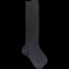 Homme Doré Doré Chaussettes Hautes^Mi-bas homme côtelés 100% fil d'écosse - Gris anthracite