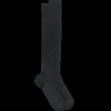 Homme Doré Doré Chaussettes Hautes^Mi-bas homme côtelés en laine mérinos - Gris foncé