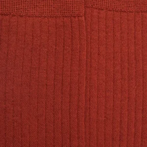 Homme Doré Doré Chaussettes Hautes^Mi-bas homme côtelés en laine mérinos - Henné