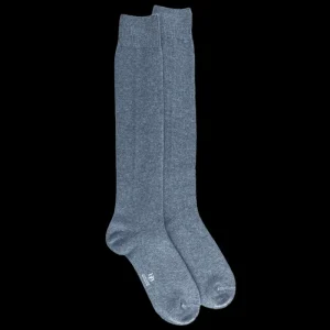 Homme Doré Doré Chaussettes Hautes^Mi-bas homme douceur en laine mérinos et cachemire - Bleu Glacier