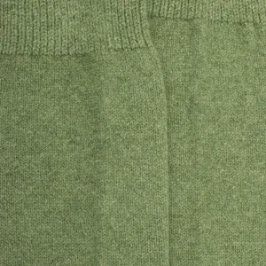 Homme Doré Doré Chaussettes Hautes^Mi-bas homme douceur en laine et cachemire - Vert tremble