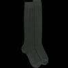 Homme Doré Doré Chaussettes Hautes^Mi-bas homme en laine épaisse - Vert thuya