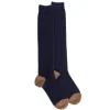 Homme Doré Doré Chaussettes Hautes^Mi-bas homme en laine polaire - Bleu marine & seigle
