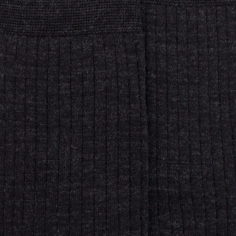 mibas_homme_luxe__ctes_en_1-2.webp Homme Doré Doré Chaussettes Hautes^Mi-bas homme luxe à côtes en laine mérinos extra fine - Gris anthracite