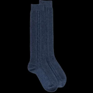 Femme Doré Doré Chaussettes Hautes^Mi-bas torsadés pour femme en laine et cachemire -