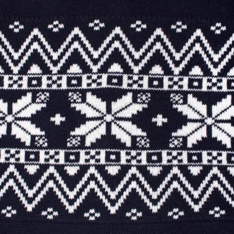 pull__col_rond_en_laine___1.webp Doré Doré Pullover^Pull à col rond en laine à motif de Noël - Bleu marine