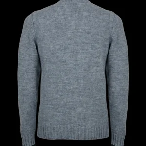 Doré Doré Pullover^Pull à col rond en laine et alpaga avec tresses tricotées - Gris oxford & Noir