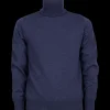 Doré Doré Pullover^Pull à col roulé en pure laine - Bleu corsaire