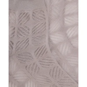 Femme Doré Doré Socquettes^Socquette en fil d'Ecosse pour femmes, de couleur unie, avec un travail de transparence - Gris Métal