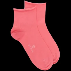 Femme Doré Doré Socquettes^Socquettes avec bord roulé en coton égyptien -