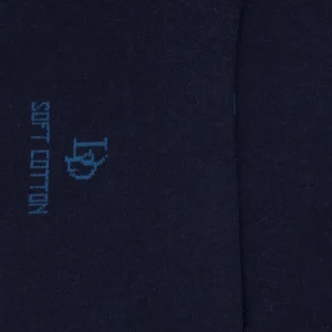 Femme Doré Doré Socquettes^Socquettes avec bord roulé en coton égyptien - Bleu