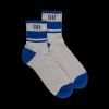 Homme Doré Doré Socquettes^Socquettes en coton éponge uni pour hommes, avec rayures et logo contrasté - Gris Rocheux