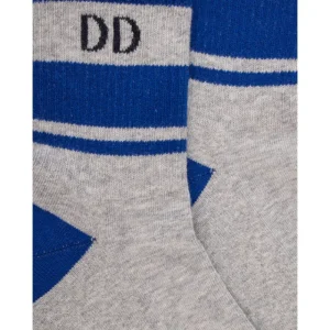 Homme Doré Doré Socquettes^Socquettes en coton éponge uni pour hommes, avec rayures et logo contrasté - Gris Rocheux