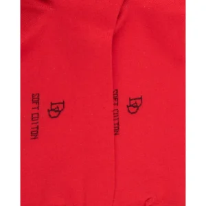 Homme Doré Doré Socquettes^Socquettes en coton uni pour hommes - Rouge Ponceau