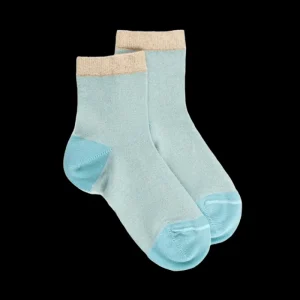 Enfant Doré Doré Socquettes^Socquettes enfants à mini rayures - Bleu brillant