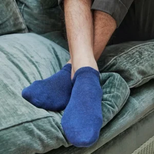 Homme Doré Doré Socquettes^Socquettes homme en coton égyptien - Bleu marine