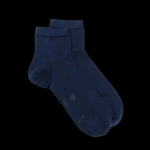 Homme Doré Doré Socquettes^Socquettes homme Light en fil d'écosse - Bleu