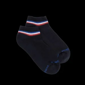 Femme Doré Doré Socquettes^Socquettes sportifs en coton éponge pour femmes - Bleu marine foncé