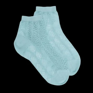 Femme Doré Doré Socquettes^Socquettes transparentes demi vantail - Turquoise