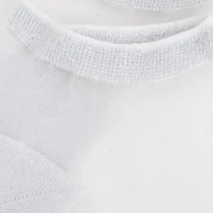 Femme Doré Doré Socquettes^Socquettes transparentes avec pointes et talons brillants lurex - Blanc et